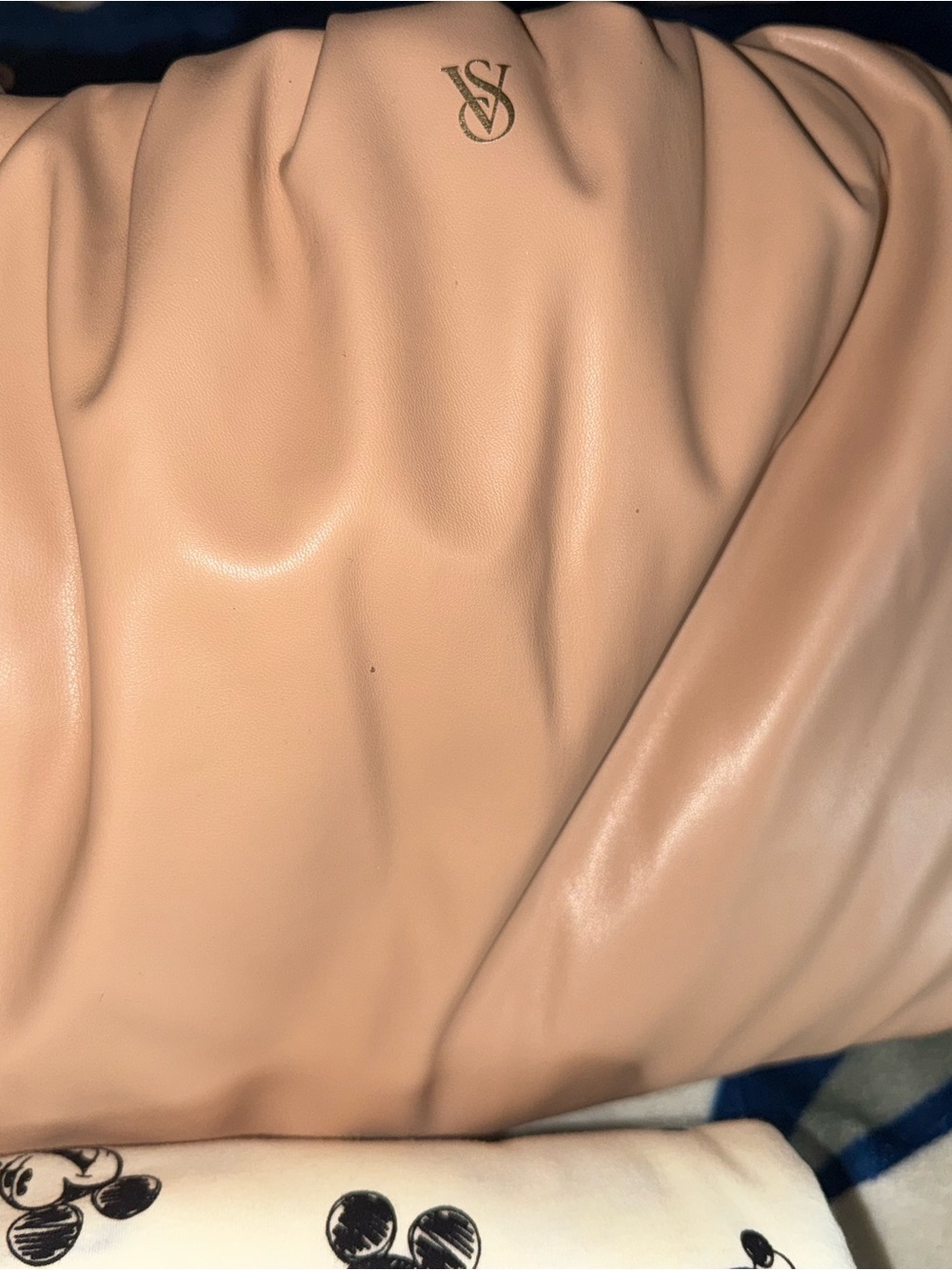 Victoria's Secret Blush Pink Ruched Leather Clutch